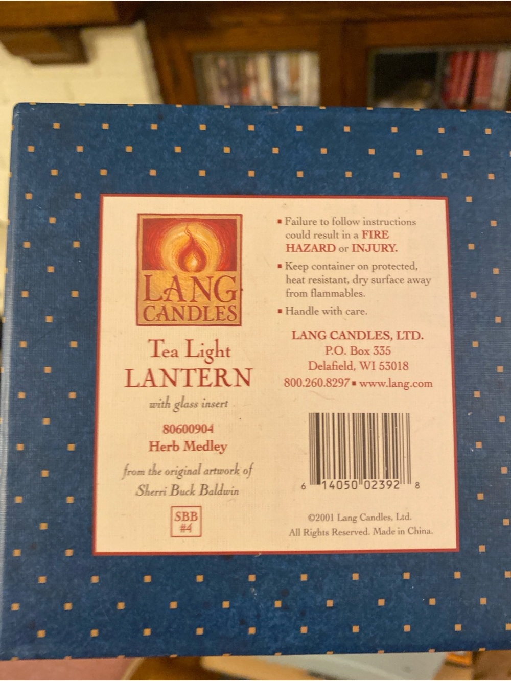 Tea Light Lantern - Herb Medley (Blue)